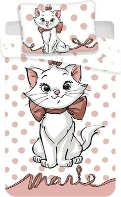 Image de Disney Set de linge de lit Marie Cat Dots Baby 100 x 135 couette + 40 x 60 cm oreiller, 100% coton