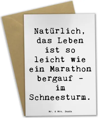Produktbild von Mr. & Mrs. Panda Glückwunschkarte Spruch Leichtigkeit im Leben - Weiß - Geschenk, hochzeitskarten, Stimmungen, Zitat, Herausforderungen, Motivation, einladungskarten