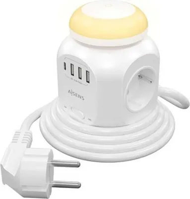 Obrázek produktu pro AISENS ASPS-3A1CL01-W, 1,8 m, Vnitřní, Typ F, Typ F, 1 mm², Bílá