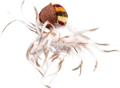 Produktbild von Duvo+ Katzenspielzeug Knitted Ball mit Federn braun
