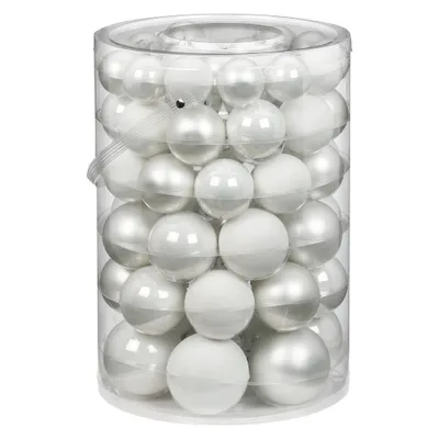 Produktbild von Weihnachtskugeln Mix Glas, 60er Set, Farbe:Just White-Mix ( weiß )