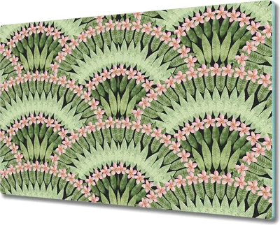Produktbild von Glas-Herdabdeckplatte Glaskeramikkochfeld-Abdeckung Spritzschutz - 80x52 cm - Blätter und Blüten