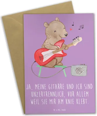 Produktbild von Mr. & Mrs. Panda Glückwunschkarte Gitarre Freund - Lavendeltraum - Geschenk, Instrument, Musik, valentinstagskarte, Leidenschaft, Freiheit, einladungskarten, Akustik