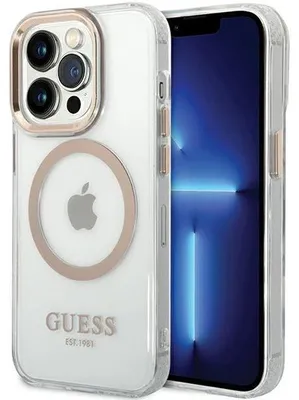 Obrázek produktu pro Guess GUHMP15SHTRMD Pevné pouzdro pro Apple iPhone 15 / 14 / 13 Metal Outline Magsafe gold