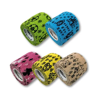 Produktbild von LisaCare Kinderpflaster - Selbstklebender Pflasterverband - 5cm x 4,5m - Kindermotive - 5er Set kohäsive Bandage