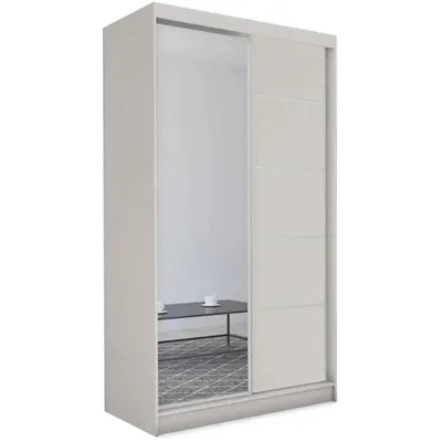 Image de Armoire à portes coulissantes MARIKA 120 cm - Armoire avec miroir & portes coulissantes (cachemire)
