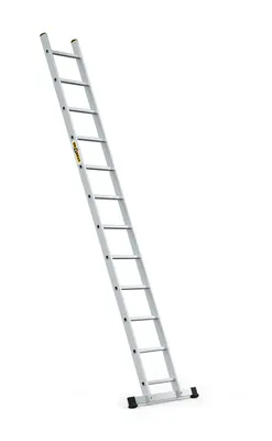 Produktbild von Drabest | Leiter - Aufstiegsleiter - 12 Sprossen - Tragfähigkeit 150 kg - Aluleiter 1x12 Stufen - Professionelle Anlegeleiter