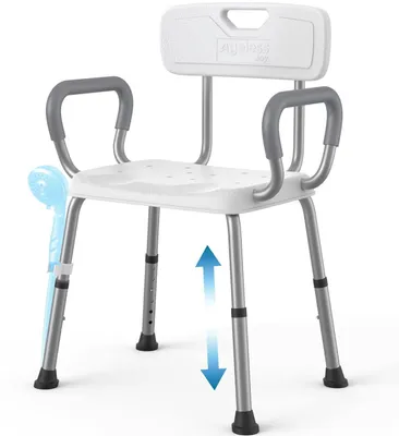 Produktbild von Duschstuhl 150 kg - Höhenverstellbar - Antirutsch - Ergonomische Sitzfläche