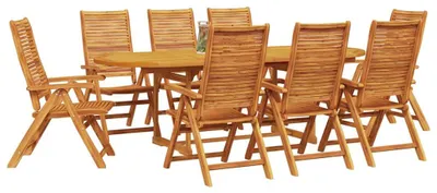 Immagine prodotto di Set da Pranzo per Giardino 9 pcs Marrone