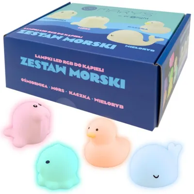 Obrázek produktu pro LED noční lampička, barevná RGB, pro koupelnu nebo pokoj, motiv moře, napájení na baterie