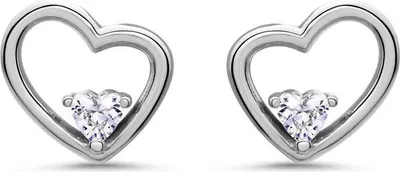 Produktbild von Ohrstecker Herz aus 925er Sterlingsilber + Zirkonia von JEWLIX SE1073