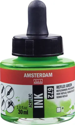 Produktbild von Amsterdam Acrylic Tinte Flasche 30 ml Reflexgrün 672
