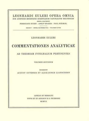 Produktbild von Commentationes analyticae ad theoriam integralium ellipticorum pertinentes 1st part - Opera Omnia