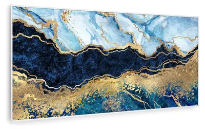 Zdjęcie produktu dla KlarsteinWonderwall Air Art Smart, panel grzewczy na podczerwień, grzejnik, 120 x 60 cm, 700 W, niebieski marmur