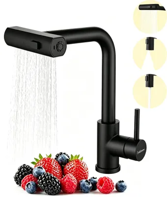 Obrázek produktu pro Kuchyňská baterie s vysokým tlakem, s výsuvnou sprchovou hlavicí a 3 režimy proudění