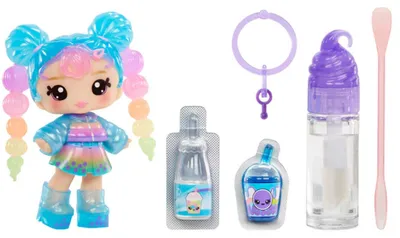 Zdjęcie produktu dla MGA Entertainment Yummiland Lip Gloss Doll Series 2- Boba (Britney Boba), Mini lalka, Damski, 4 lat(a), 100 mm, Wielobarwny