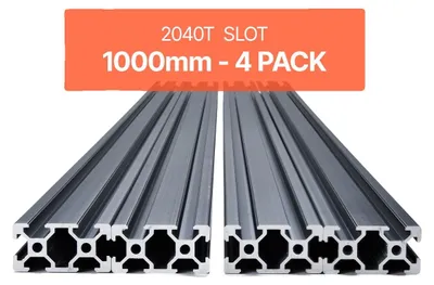 Immagine prodotto di VEVOR Set di profili in alluminio da 1000 mm con scanalatura a T in alluminio 2040, standard europeo, adatto per stampante 3D, macchine CNC per il fai da te, incisione laser, nero