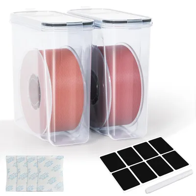 Obrázok produktu pre ISOISL Súprava 2 kusov, nádoba na skladovanie filamentu pre 3D tlačiarne, objem 4L, vodotesná nádoba na sušenie filamentu s priemerom 1,75 mm (PLA/PETG/TPU)