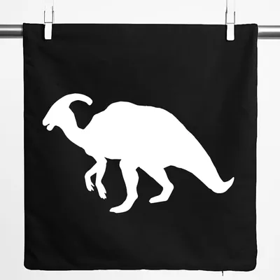 Produktbild von Huuraa Kissenbezug Parasaurolophus Dinosaurier 40x40cm Black Baumwolle Dekokissenbezug Geschenkidee