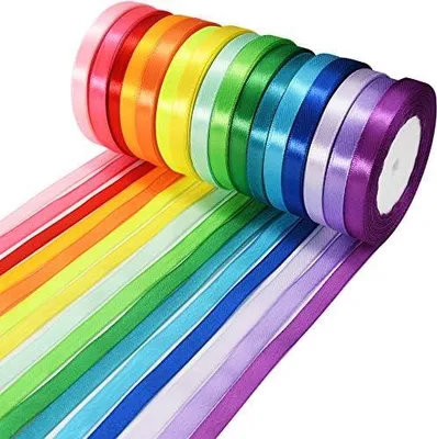 Produktbild von Geschenkband 16 Farben 10mm Breit, 22m Länge, Schleifenband Satinband Bänder Zum Basteln