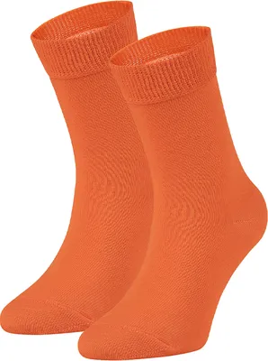 Image de Chaussettes pour enfants (filles et garçons) – Chaussettes longues en coton, pointure 30-35, orange (Orange Juice)