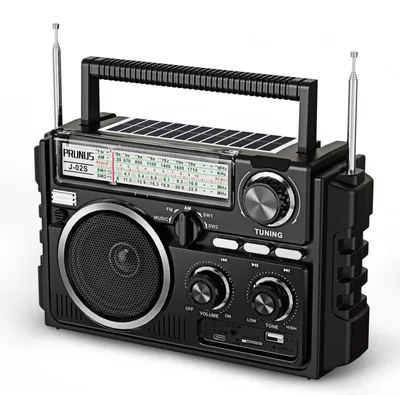Image de Radio solaire portable - FM/AM/ondes courtes, radio Bluetooth rechargeable avec batterie de 1800 mAh