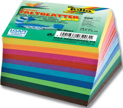 Produktbild von Faltblätter 8x8cm 70g sortiert FOLIA 8958 500Bl