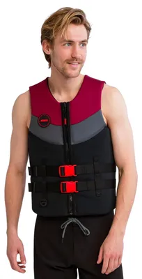 Image de Gilet de natation en néoprène Jobe pour homme, rouge bordeaux, protection contre les chocs, ski nautique - Taille : 3XL+