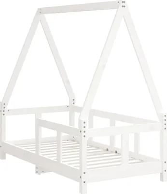 Produktbild von "2026 Aktion"Kinderbett - CLORIS - Jugendbett eleganten Design - Weiß 70x140 cm Massivholz Kiefer - NeuMöbel9476144