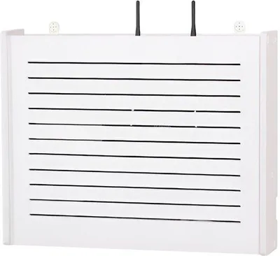 Produktbild von Wandplank für Router und Kabelmanagement mit Lüftung in Weiß