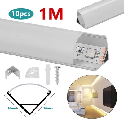 Immagine prodotto di Jopassy 10x1m LED Profilo in alluminio Striscia LED Modelli interni di binari in alluminio, forma a V