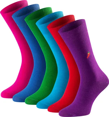 Produktbild von Chili Lifestyle Rainbow Geschenkbox 6 Paar Socken Baumwolle Weichbund Gr. 43-46