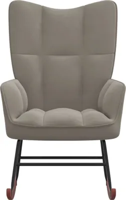 Produktbild von Cloris DesignMöbel Schaukelstühle - Grau Schaukelsessel Hellgrau Samt Schlichtes4027375