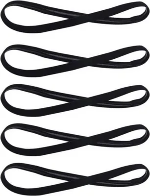 Produktbild von 5 Stücke Elastische Seil Bonbonfarbenen Sport-Yoga-Stirnband Rutschfeste Haar-Accessoires-Schwarz