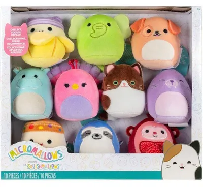 Obrázek produktu pro Sada mini plyšových hraček SQUISHMALLOWS Micromallows, 10 kusů, 6,5 cm