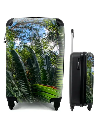 Produktbild von MuchoWow® Koffer Handgepäck Trolley Rollkoffer Kleine Reisekoffer mit 4 Rollen - Das Laub eines Farns in der Natur - Cabin Size < 55x40x23 cm & 55x40x20 cm - Fotokoffer - Kabinenkoffer - Boardgepäck - Reise-Box - Reisekoffer - Reisegepäck - Koffer mit Bild - Trolley für Kinder