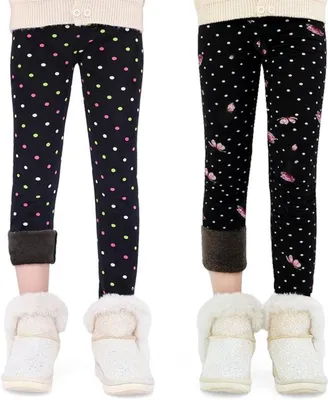 Thermoleggings für Mädchen - 2er-Pack Fleece-Futter, warme und dehnbare Hosen für Kinder von 4-11 Jahren, Größen 104-158