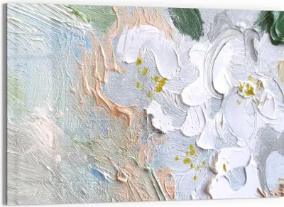 Produktbild von DEQORI Glasbild Echtglas 90x60 cm 'Pastellblütenmeer' Wandbild Bild modern Deko