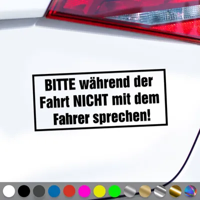 Produktbild von PantherPixel Fahrer Aufkleber Während Der Fahrt Nicht Sprechen Sticker Auto Geschenkidee Farbe Schwarz