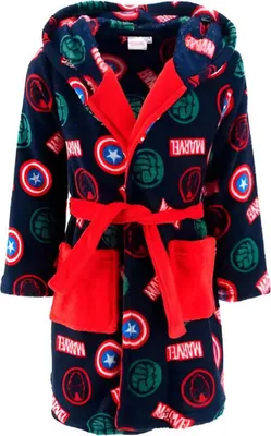 Produktbild von Marvel Avengers Kinder Mikrofaser Fleece Bademantel – Dunkelblau / 104