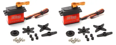 Produktbild von Digitalservo 20kg High Torque 2pcs 180¡ã Edelstahlgetriebeservo fuer 1/8 1/10 1/12 RC Cars Robotermanipulator mit 25T Arm