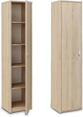 Produktbild von Bücherregal Kleiderschrank Regal Schrank Mehrzweckschrank mit 4 Einlegeböden Aktenschrank Garderobenschrank | 40x35x180 cm (BxTxH) | für Schlafzimmer Flur Büro Keller | Sonoma
