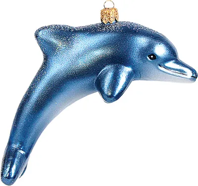Produktbild von Christbaumschmuck Glas Delfin 12cm blau