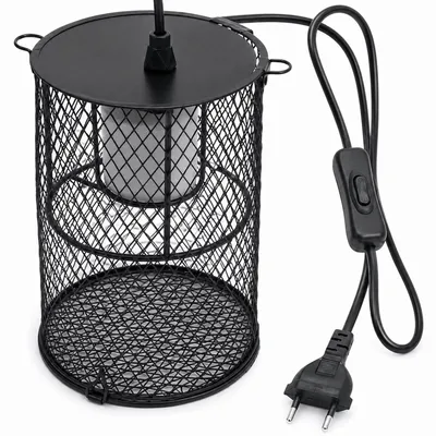 Produktbild von Keramik Lampenfassung E27 200W für Terrarium, Reptilien Wärmelampe mit Schutzgitter, verstellbarer Halter für UVA UVB Lampe, Schildkröten & Echsen