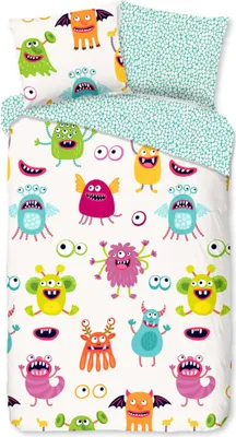 Produktbild von Good Morning Kinder Bettwäsche-Set BOOH 140x200/220 cm Cremeweiß