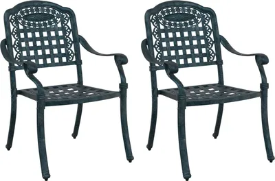 Produktbild von Möbel Gartenstühle 2er Set Grünes Gusseisen - Gartenstühle 42002373
