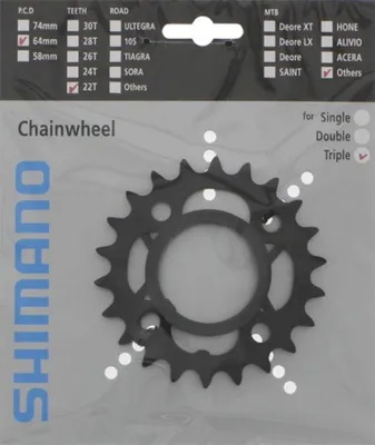 Produktbild von SHIMANO Kettenblatt ACERA FC-M391 22 Zähne - Präzise Übersetzung für kontroll...