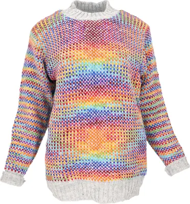 Produktbild von Dicker Uni Wollpullover, Wollpulli aus Schurwolle - Regenbogen/1, Damen, Mehrfarbig, Größe: XL