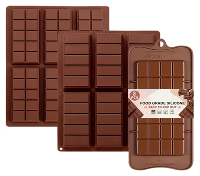 Obrázok produktu pre Silikónové formy na čokoládu, sada 3 kusov, vhodné na výrobu 13 čokoládových tyčiniek