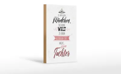 Produktbild von Holzschild Spruch Tochter macht meine Welt besser 12x18 cm